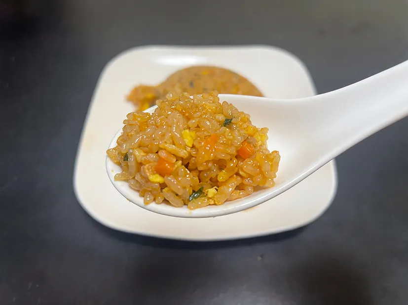 ビビンバ炒飯ひと口クローズアップ